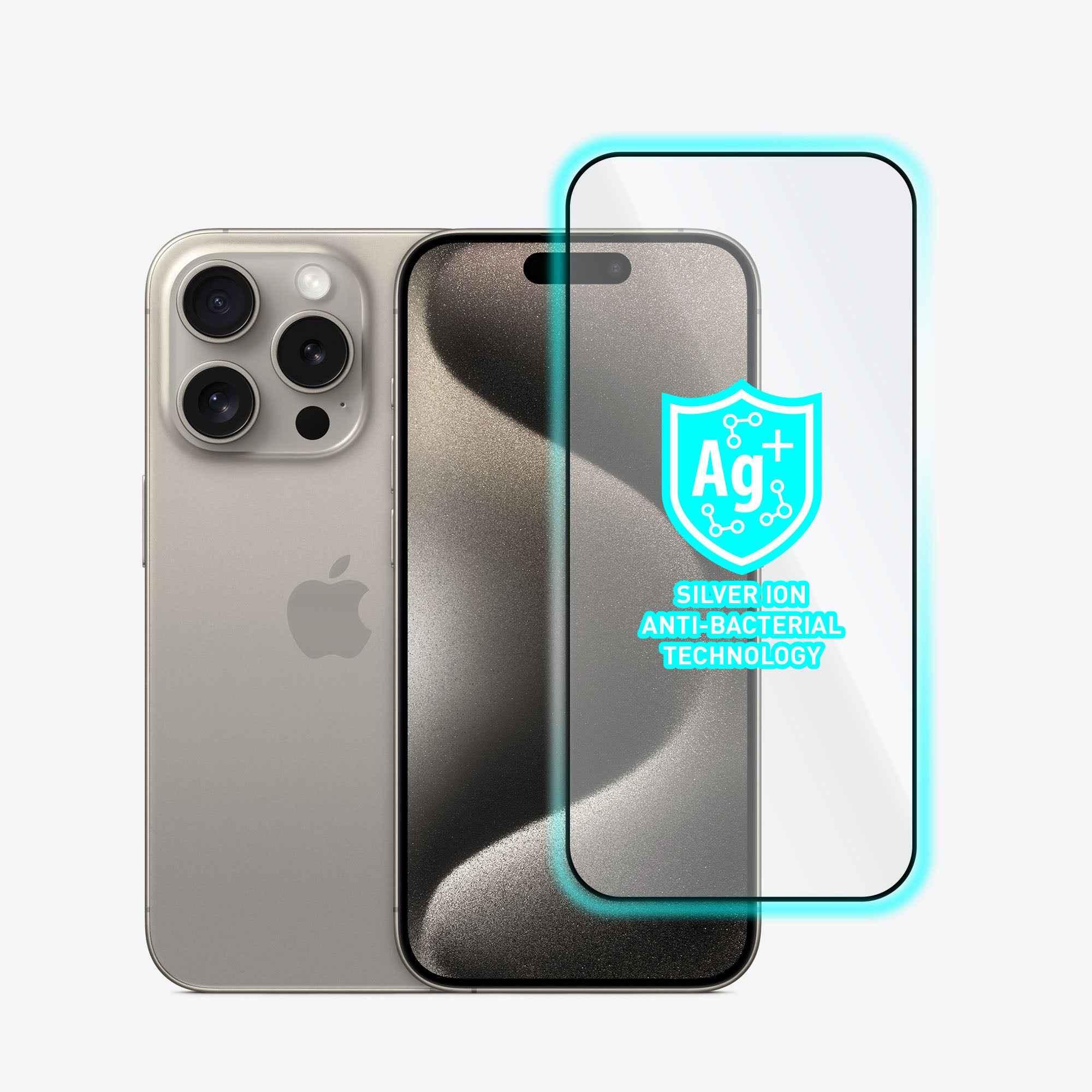 iPhone 15 Pro Torrii Bodyglass Screen Protector Anti-Bacterial Coating - Full Coverage Black iPhone 15 Pro Torrii Bodyglass Screen Protector Anti-Bacterial Coating - Full Coverage Black